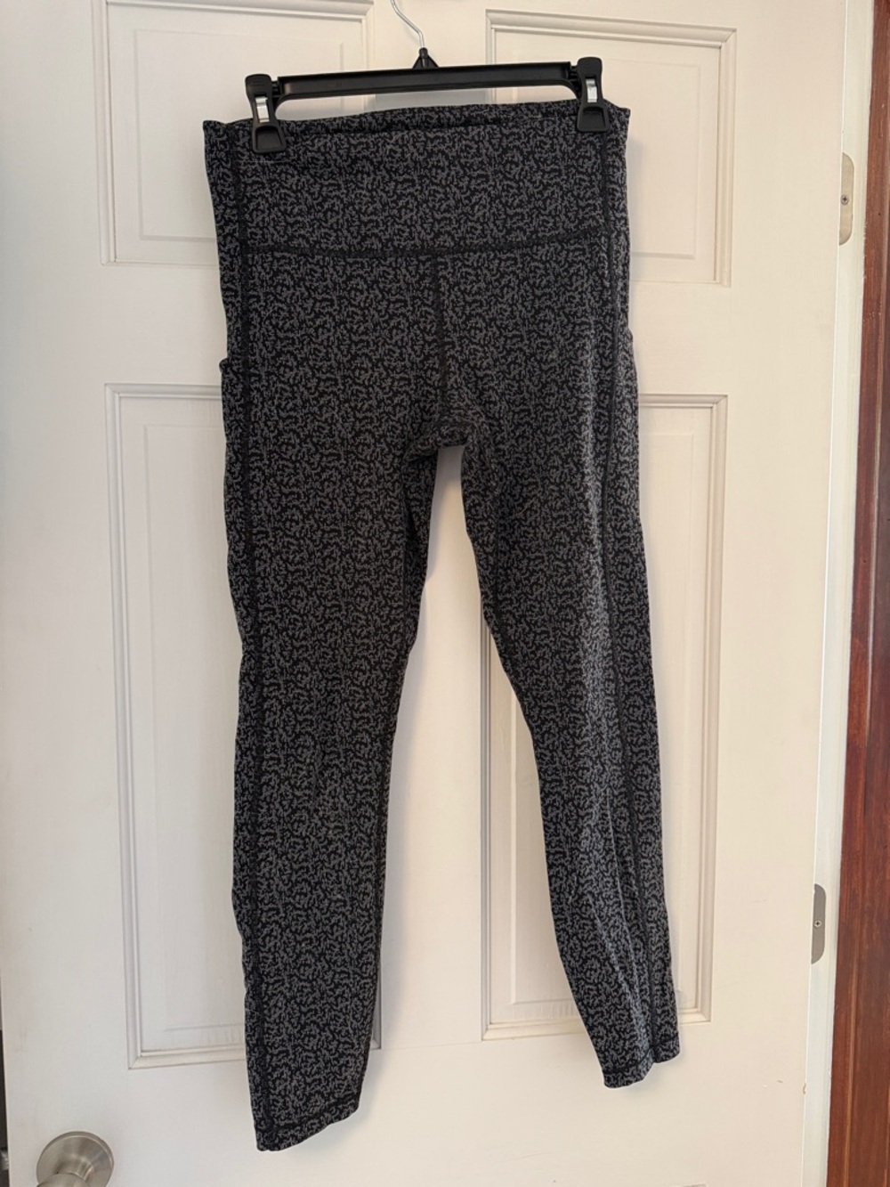 Athleta Black and Gray Patterned High-Rise Leggings